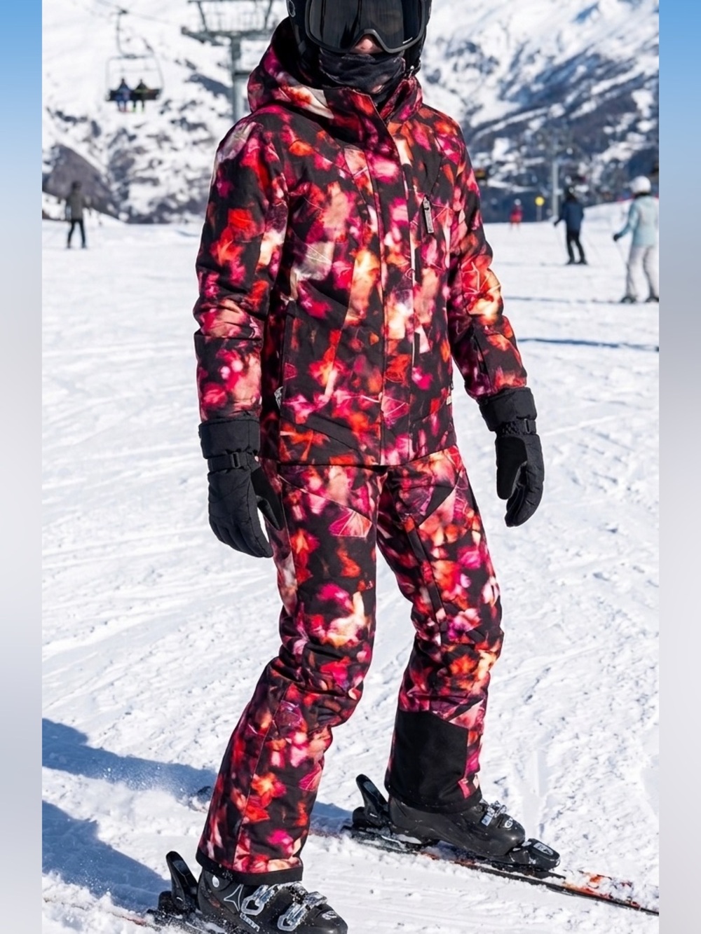 Spyder kids vibrant Pink and Black Patterned matching ski set